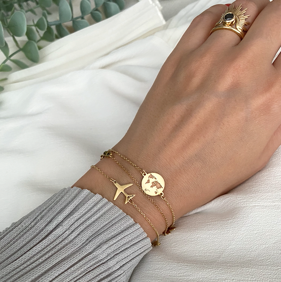 Gold World Map bracelet for women made from 14k Gold gift for her earth travel lovers globetrotter global partner gift nomad jewelry gift shop