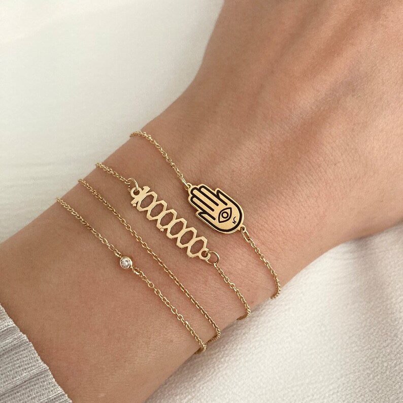 Millionaire Mindset bracelet for women made from 14K gold abundance symbol manifest rich manifestation gift for her