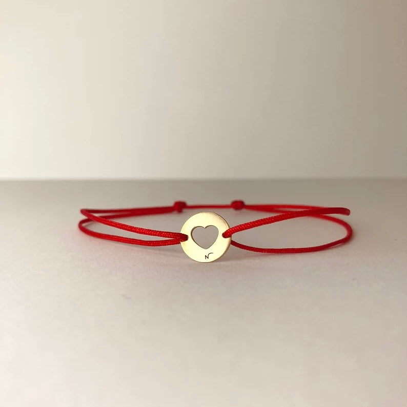 14K Gold Tiny Heart Charm Bracelet for Women made by Negru Jewelry store gifts for baby shower