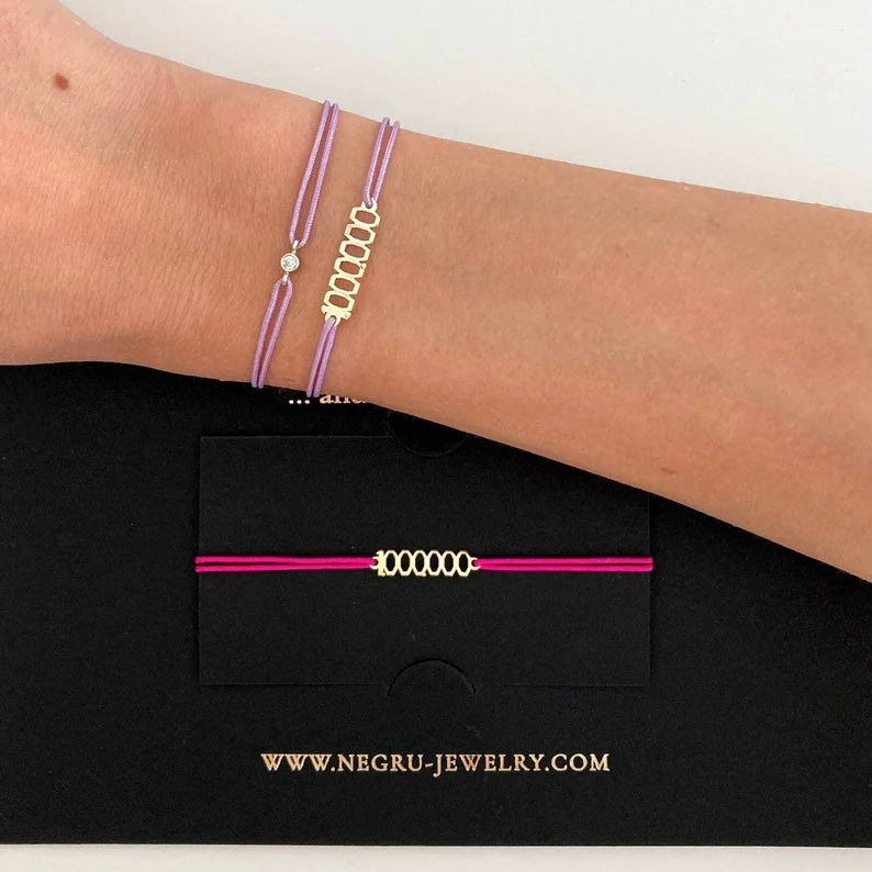 Stackable Diamond Charm Bracelet for Women Negru Jewelry
