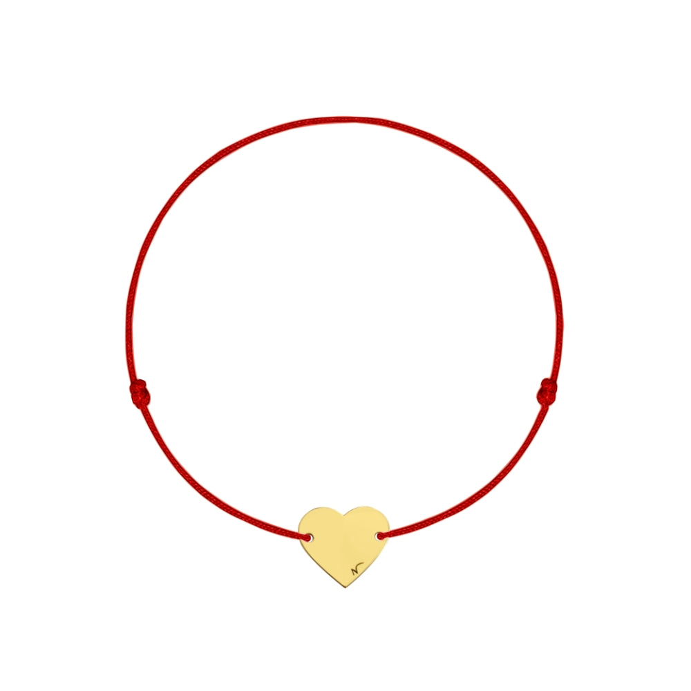 14k Solid Gold Red Heart Bracelet