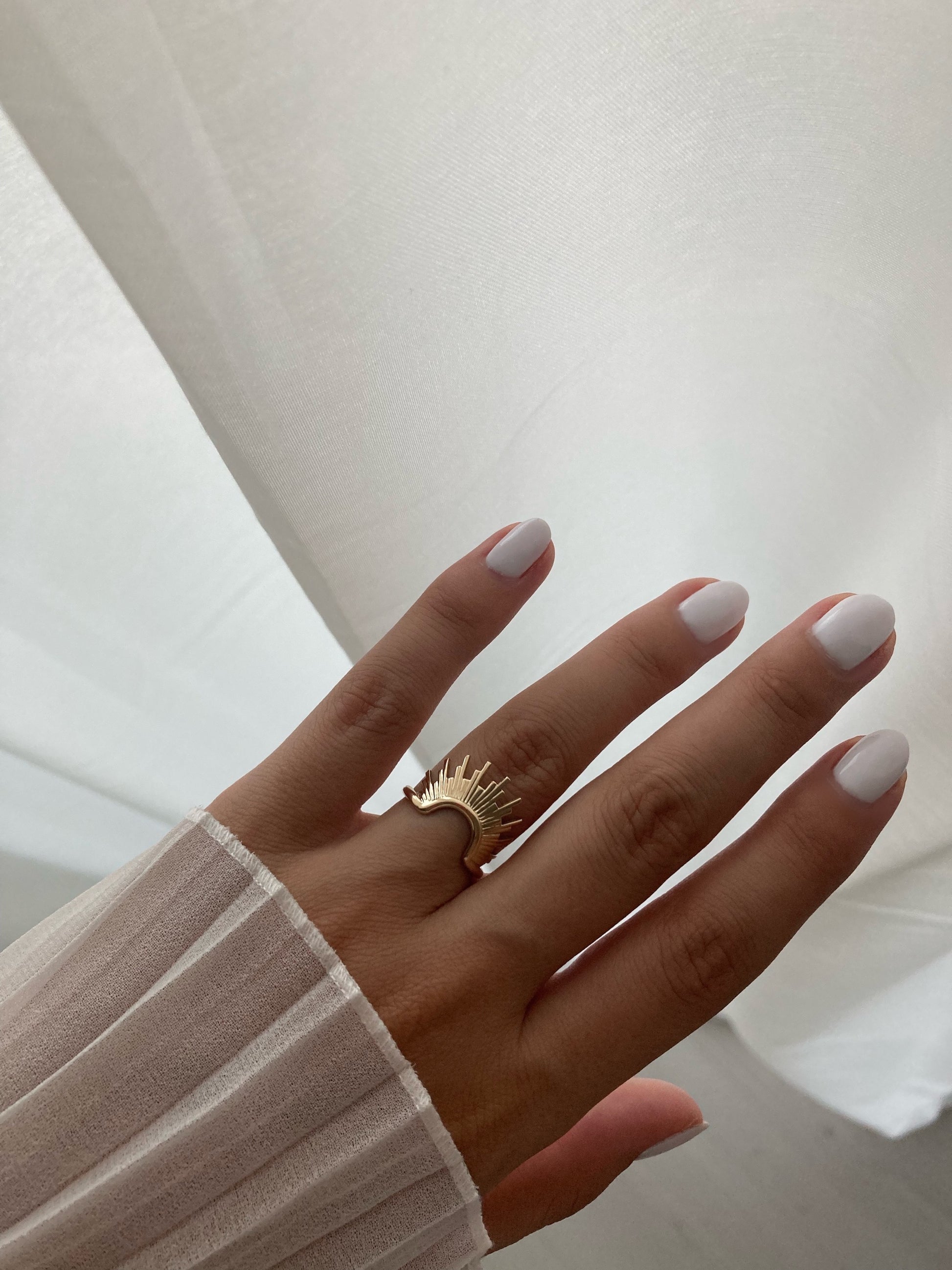 14K gold Sun ring adjustable size jewelry gift for women sun symbol by Negru Jewelry shop