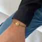 14K Gold Airplane Bracelet for Men green cord by Negru Jewelry online store