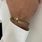 14K Gold Airplane Bracelet for Men green cord by Negru Jewelry online store