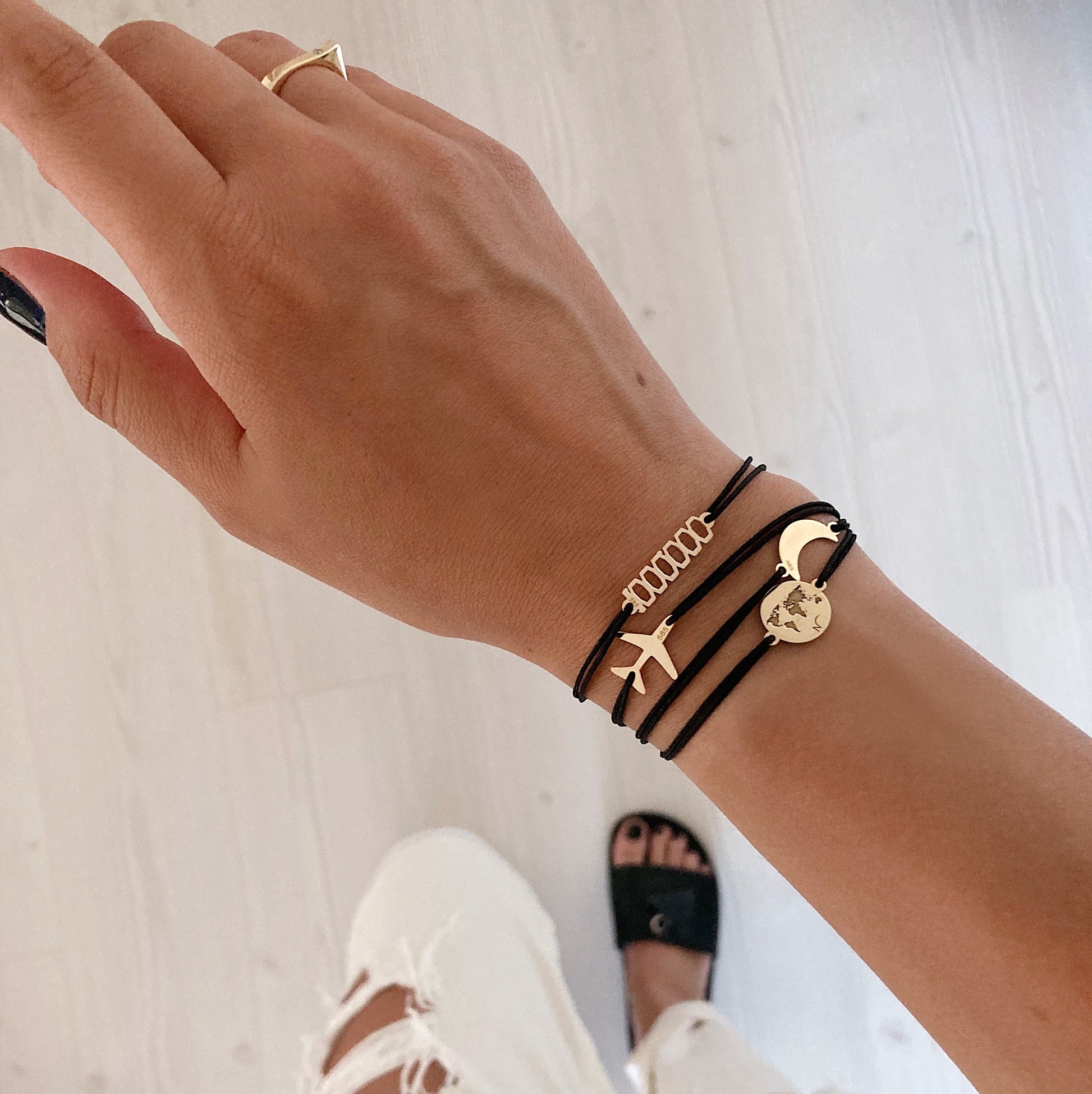 One Million Charm Bracelet for Women solid 14k gold charm by Negru Jewelry