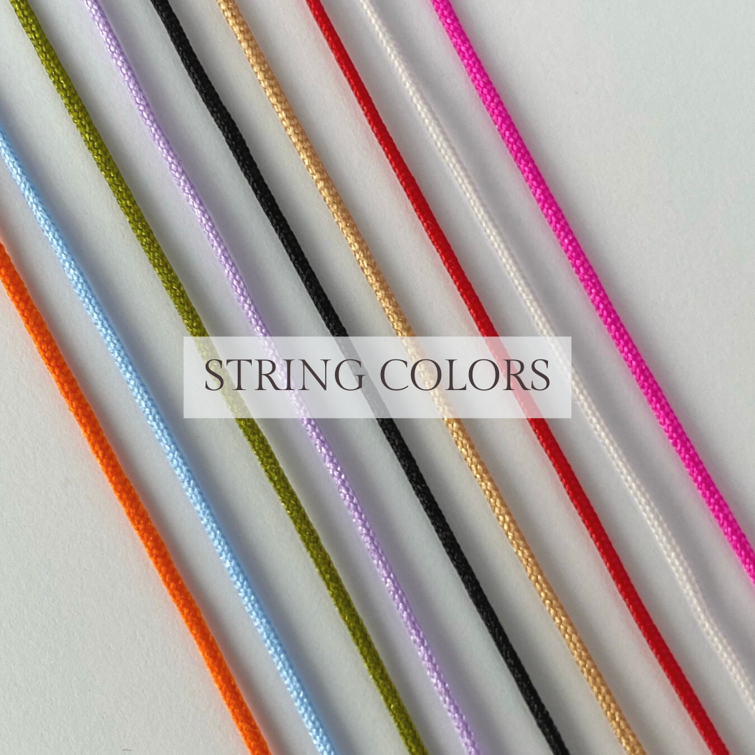 String colors for charm bracelets by Negru Jewelry