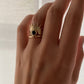 black diamond ring round setting and sun ring made fr fom 14k gold