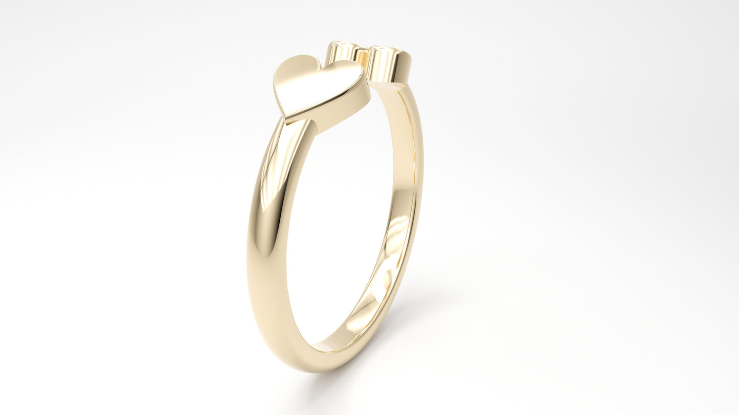 gold heart ring