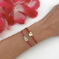 gift for her 14K Gold Heart Charm Bracelet for Women made by Negru Jewelry store